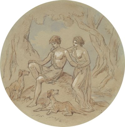 Eines von achtzehn Designs für eine Serie von Platten, die Venus und Adonis illustrieren von Hablot Knight Browne