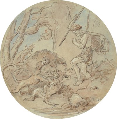 Eines von achtzehn Designs für eine Serie von Platten, die Venus und Adonis illustrieren von Hablot Knight Browne