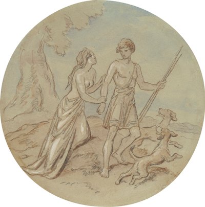 Eines von achtzehn Designs für eine Serie von Platten, die Venus und Adonis illustrieren von Hablot Knight Browne