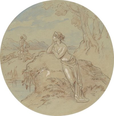 Eines von achtzehn Designs für eine Serie von Platten, die Venus und Adonis illustrieren von Hablot Knight Browne