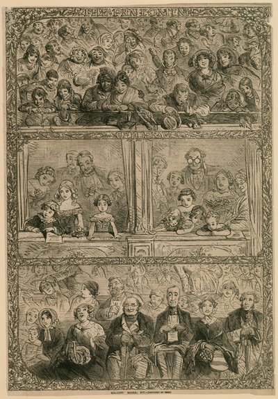Das Pantomime: Galerie, Logen, Grube von Hablot Knight Browne