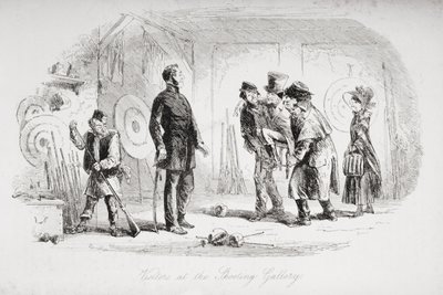 Besucher auf der Schießbude (Illustration aus 