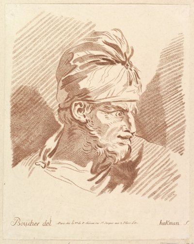 Kopf eines Mannes mit Turban, Mitte bis Ende 18. Jahrhundert von Hakman