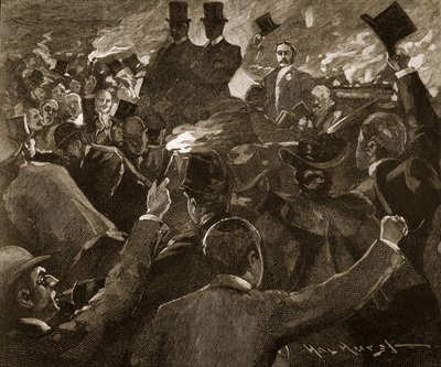Mr. Balfour in Dublin: Fackelzug, Illustration aus 