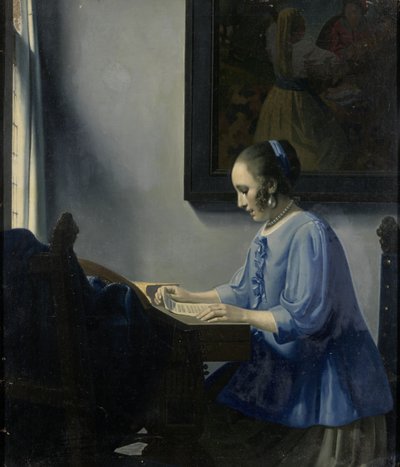 Frau liest Musik von Han van Meegeren