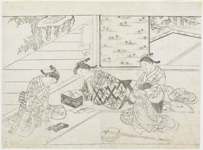 Drei Prostituierte in einem Zimmer von Hanabusa Shigenobu
