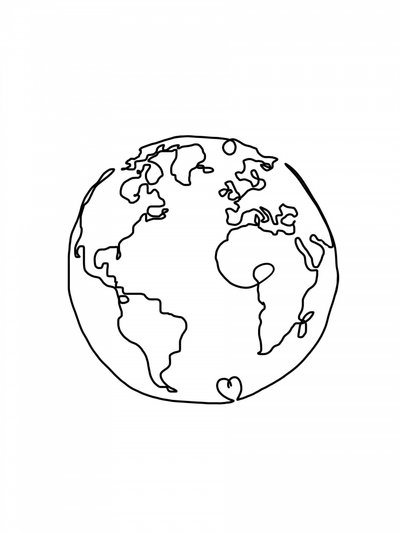 Globales Herz Umriss von Hanna Lee Tidd