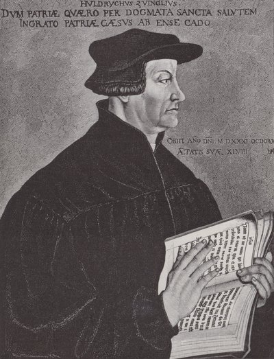 Huldrych Zwingli, Führer der Reformation in der Schweiz von Hans (after) Asper