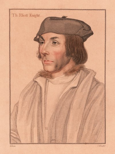 Sir Thomas Elyot, englischer Diplomat und Gelehrter, 1812 (Gravur) von Hans (after) Holbein the Younger