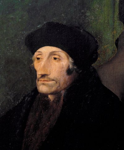 Porträt von Erasmus von Rotterdam, niederländischer Humanist von Hans (attr. to) Holbein the Younger