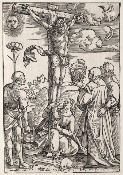 Christus am Kreuz mit Maria, St. Johannes, Maria Magdalena und St. Stephan von Hans Baldung
