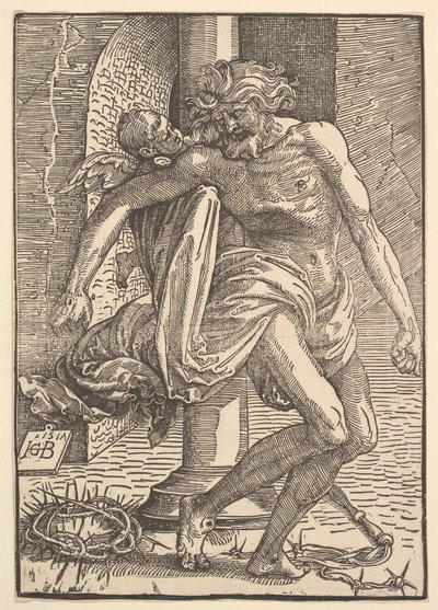 Christus mit den Folterinstrumenten, unterstützt von einem kleinen Engel, 1517 von Hans Baldung