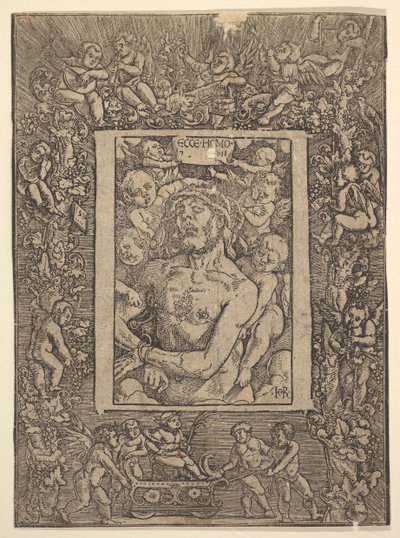 Ecce Homo mit ornamentalem Rand, der den Triumph des Bacchus zeigt, 1511 von Hans Baldung
