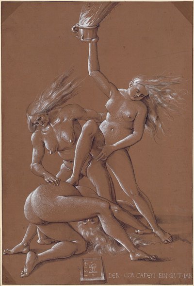 Neujahrsgruß mit drei Hexen, 1514 von Hans Baldung Grien