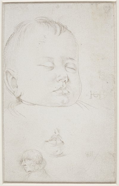 Der Kopf eines kleinen Jungen im Dreiviertelprofil, der Junge mit halb geöffnetem Mund von Hans Baldung Grien