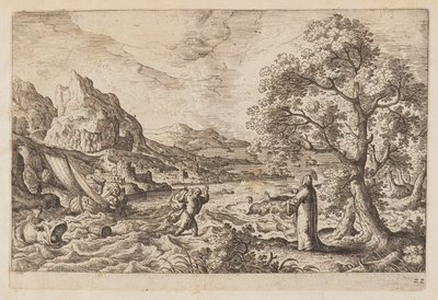 Tafel 22, aus Landschaften mit Szenen aus dem Alten und Neuen Testament und Ovids Metamorphosen von Hans Bol