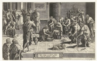 Christus wäscht die Füße der Jünger von Hans Collaert (I) (attributed to)