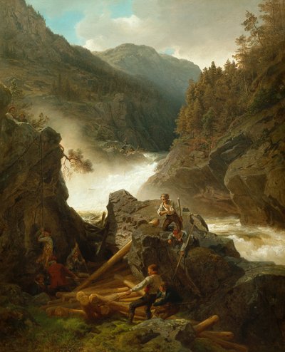 Rukkedals Fluss, Nes in Hallingdal von Hans Gude