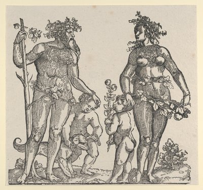 Wilder Mann und wilde Frau, 1545 von Hans Guldenmond