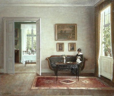Interieur mit sitzender Figur von Hans Hilsoe