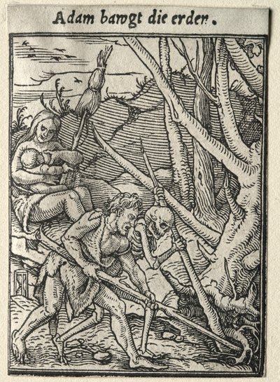 Totentanz: Adam pflügt das Feld von Hans Holbein