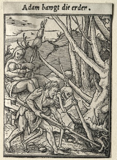 Totentanz: Adam pflügt das Feld von Hans Holbein