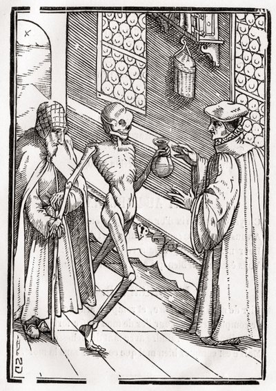 Der Tod kommt zum Arzt, graviert von Georg Scharffenberg, aus 