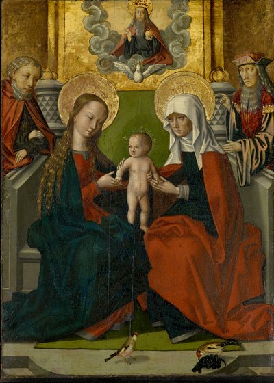 Heilige Anna mit der Jungfrau und dem Kind, Joseph, Joachim, Gott dem Vater und dem Heiligen Geist von Hans Holbein the Elder