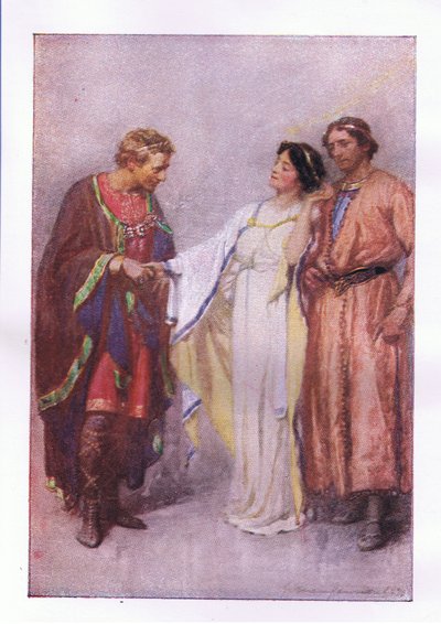 Wie sagst du? Mein Gefangener oder mein Gast? (Das Wintermärchen), aus Die vollständigen Werke von Shakespeare, veröffentlicht von George Harrap & Co Ltd, 1920er Jahre von Hans Holbein der Jüngere