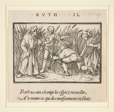 Ruth beim Ährenlesen auf den Feldern von Booz (recto); Hannah und Elkanah (verso) von Hans Holbein der Jüngere