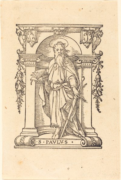 Heiliger Paulus mit Buch und Schwert von Hans Holbein der Jüngere
