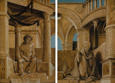 Der nachdenkliche Christus und die trauernde Jungfrau Maria, ca. 1518-20 von Hans Holbein der Jüngere