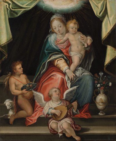 Thronende Madonna von Hans I or Johann Rottenhammer