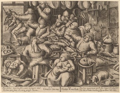 Die fette Küche von Hans Liefrinck I, after Pieter van der Heyden, after Pieter Bruegel the Elder