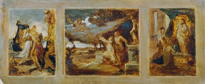 Skizze für ein Triptychon mit mythologischen Szenen von Hans Makart