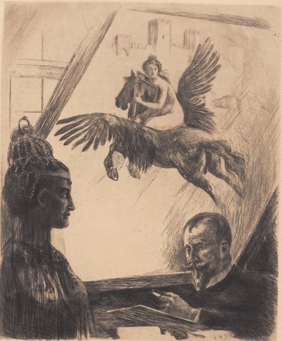 Allegorisches Selbstporträt von Hans Nikolaj Hansen