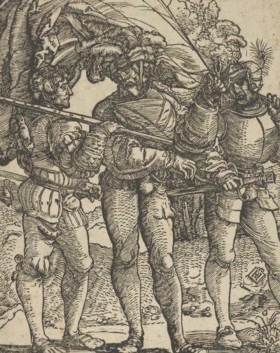 Ein Fahnenträger, flankiert von einem Landsknecht auf jeder Seite, Kopie von Hans Schäufelein the Elder