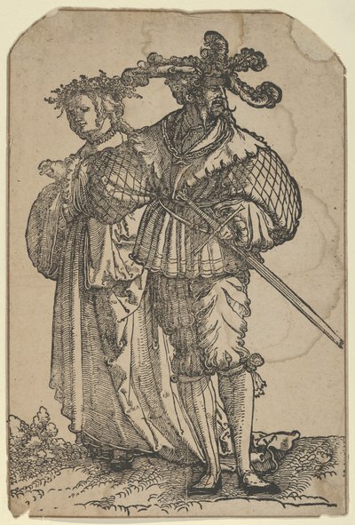 Tanzendes Paar I, aus The Wedding Dancers restrike von Hans Schäufelein the Elder