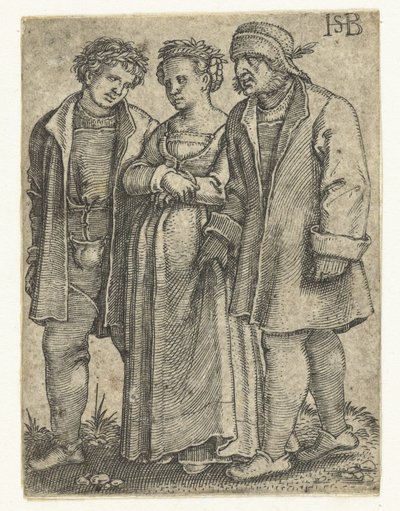Brautpaar und Vater der Braut von Hans Sebald Beham