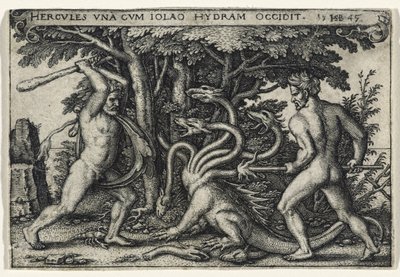 Herkules tötet die Hydra, 1545 von Hans Sebald Beham
