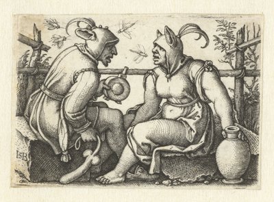 Narr mit Phallus und weiblicher Narr von Hans Sebald Beham