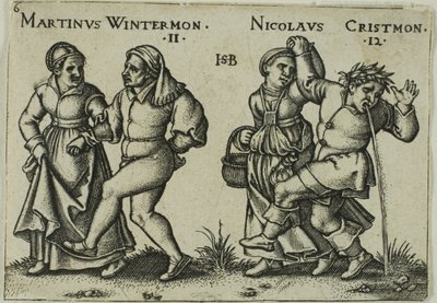 November und Dezember, Tafel 6 aus Das Bauernfest, oder Die zwölf Monate von Hans Sebald Beham