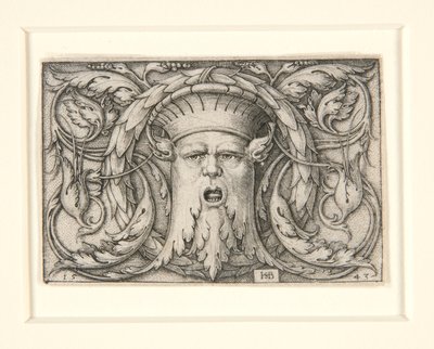 Tafel mit einem Maskaron (Ornament mit einer Maske) von Hans Sebald Beham