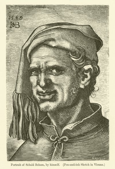 Selbstporträt des deutschen Malers und Druckgrafikers Sebald Beham von Hans Sebald Beham