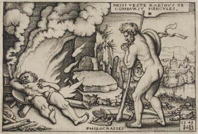 Der Tod des Herkules, aus Die Arbeiten des Herkules von Hans Sebald Beham