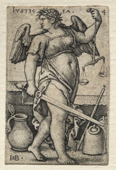 Die Erkenntnis Gottes und die sieben Kardinaltugenden: Gerechtigkeit - Justicia von Hans Sebald Beham