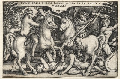 Die Arbeiten des Herkules: Herkules entführt Iole von Hans Sebald Beham
