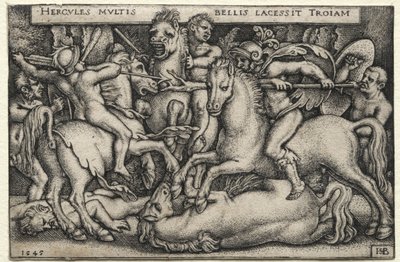 Die Arbeiten des Herkules: Herkules erobert Troja, 1545 von Hans Sebald Beham
