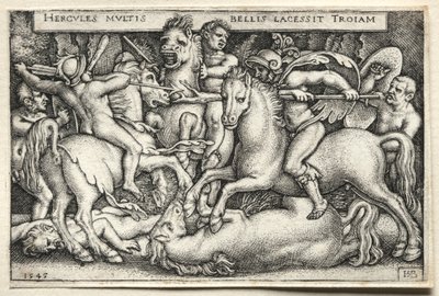 Die Arbeiten des Herkules: Herkules erobert Troja, 1545 von Hans Sebald Beham