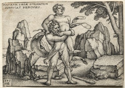 Die Arbeiten des Herkules: Herkules zerquetscht Antäus von Hans Sebald Beham